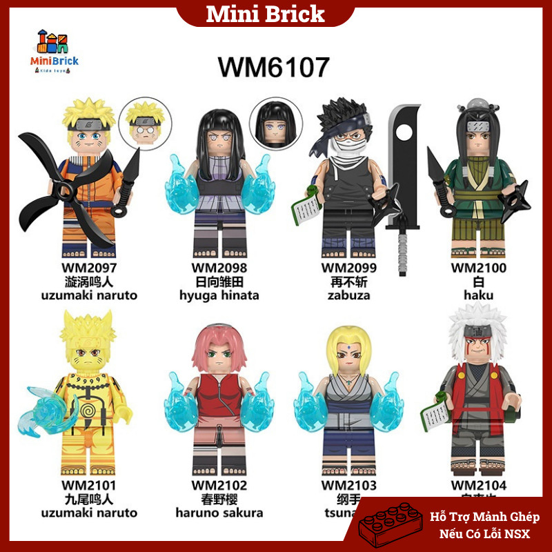 Naruto Mô hình Lắp ráp Minifigures Anime manga Uzumaki Naruto WM6107 WM6108 WM6109 WM6110 WM6111 Minibrick Minibricks