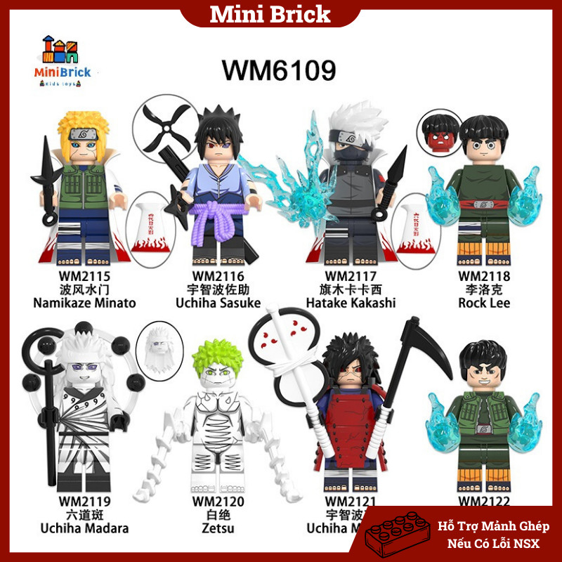 Naruto Mô hình Lắp ráp Minifigures Anime manga Uzumaki Naruto WM6107 WM6108 WM6109 WM6110 WM6111 Minibrick Minibricks