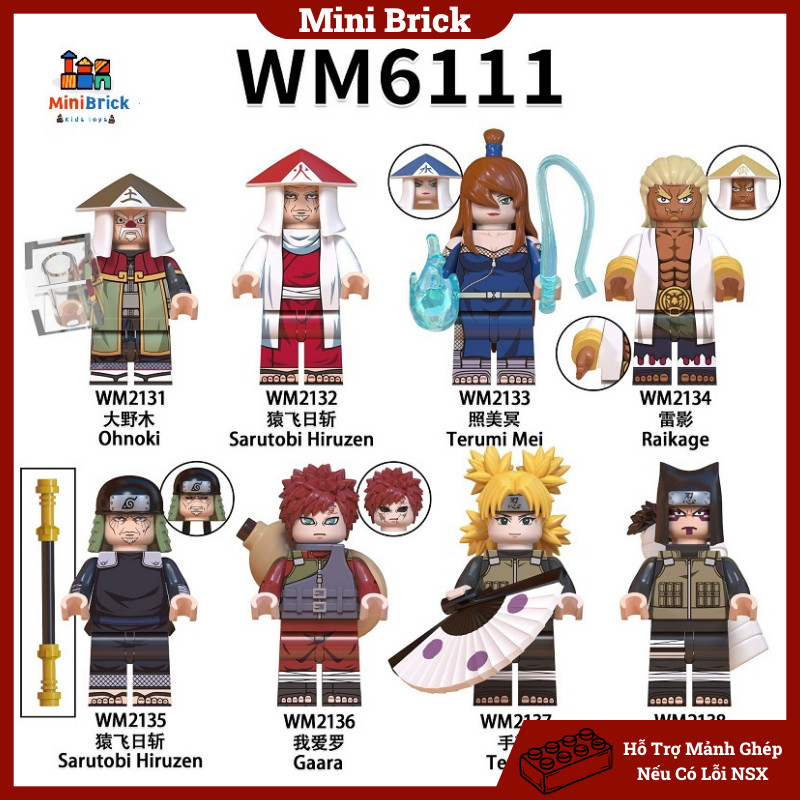 Naruto Mô hình Lắp ráp Minifigures Anime manga Uzumaki Naruto WM6107 WM6108 WM6109 WM6110 WM6111 Minibrick Minibricks