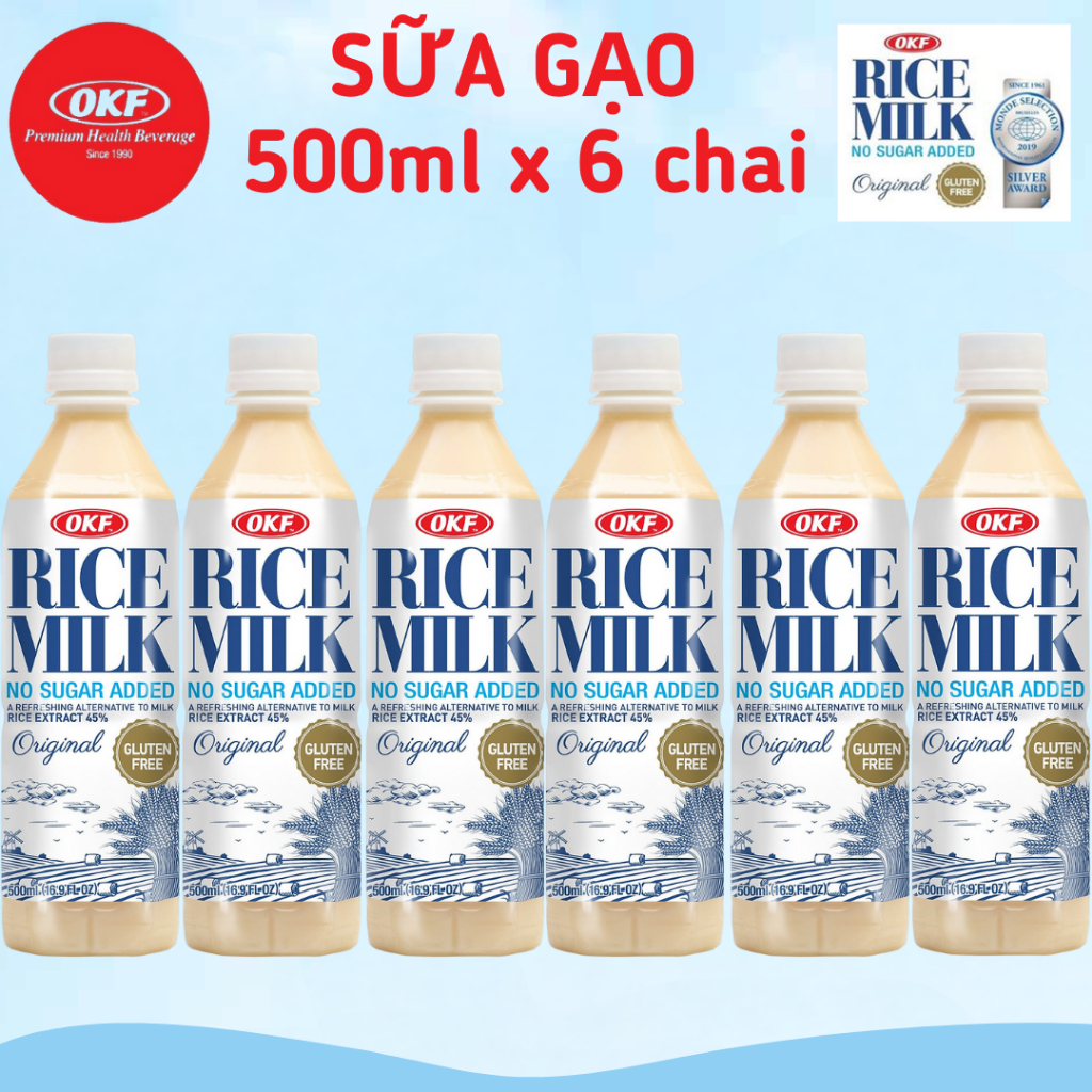 Nước gạo không đường (SỮA GẠO) OKF Hàn Quốc x 6 chai 500m