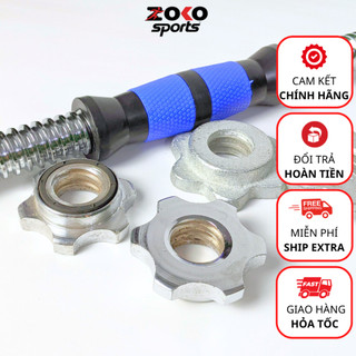 Ốc khoá đòn tạ cho thanh đòn tạ phi 27, Bộ vít chốt xoắn thanh đòn tạ để giữ tạ 2 đầu chinh hãng, nhập khẩu - ZOKO SPORT