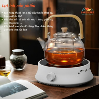 Bếp Điện Hồng Ngoại Mini 800W Bếp điện mini pha trà, cafe Bếp hồng ngoại Đa năng tròn không tiếng ồn LY-C128-BH 12 tháng