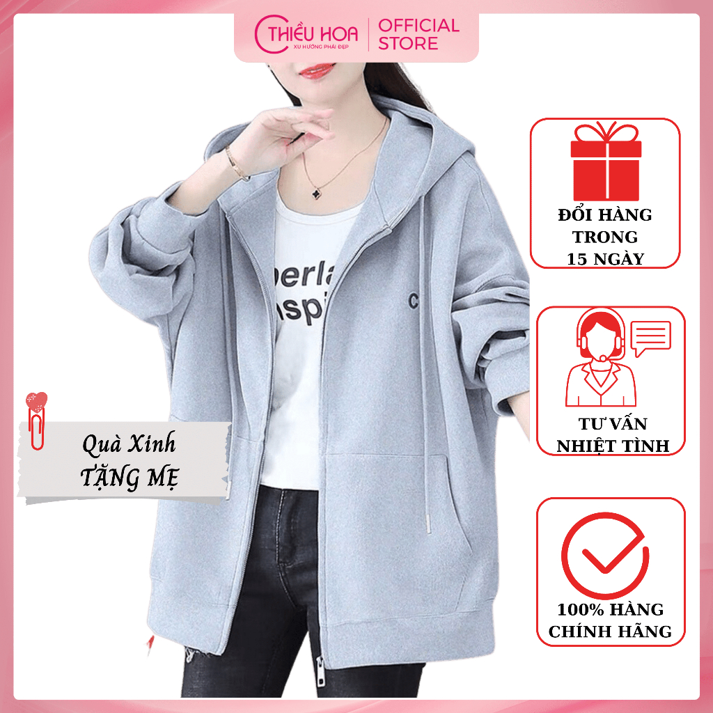 Áo Khoác Chống Nắng Trung Niên, chất liệu thun cao cấp, dáng rộng, thoán mát Thương Hiệu Thiều Hoa AK3H0335