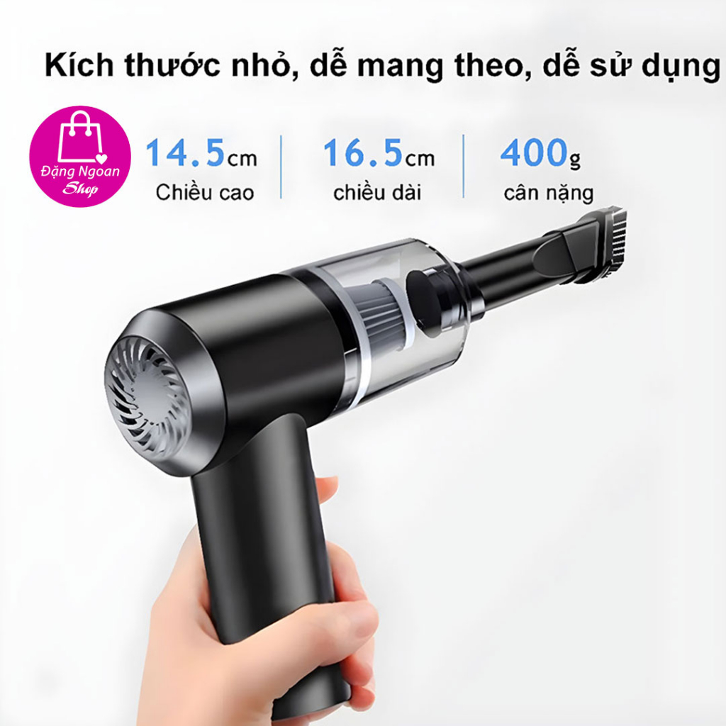 Máy hút bụi cầm tay mini không dây siêu tiện lợi, hút bụi xe ô tô, giường nệm lông chó mèo đa chức năng - ĐặngNgoan Shop