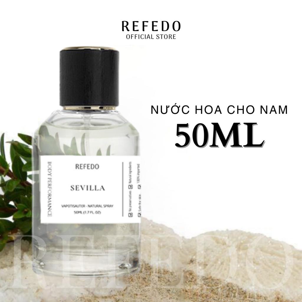 Nước Hoa Nam Thơm Lâu 50ML REFEDO, Tinh dầu nước hoa cho nam lưu hương thơm lâu dịu nhẹ