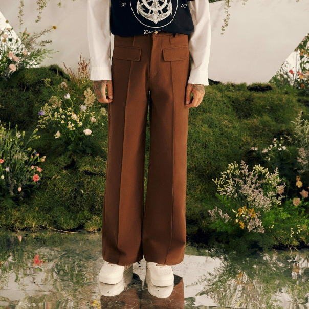 BLANKESPACE Quần Dài Baz Pants Màu Nâu Vải Cotton Thời Trang Nam Nữ Unisex