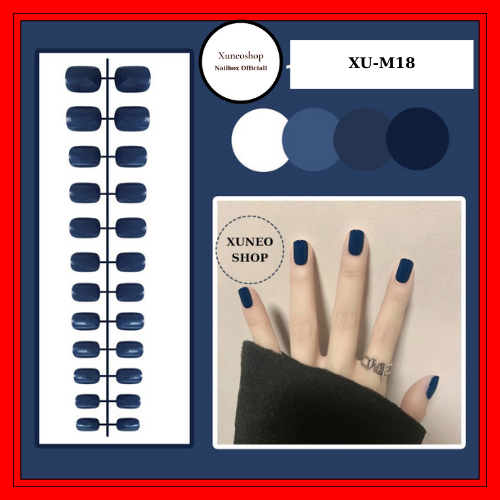 Móng Tay Giả Màu Trơn Xuneoshop Kèm Keo Không Hộp
