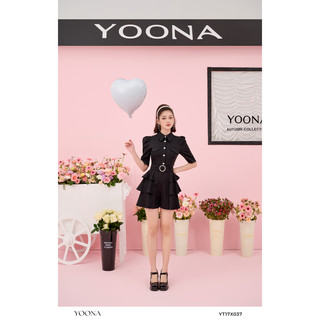 Đầm sơ mi tay lửng phối quần thiết kế xếp tầng yoona - yt17x037