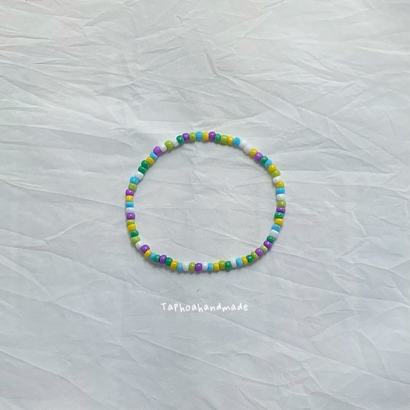 VÒNG ĐEO TAY HẠT CƯỜM MIX NHIỀU MÀU (IB ĐỂ ĐIỀU CHỈNH SIZE) #makebytiemtaphoahandmade