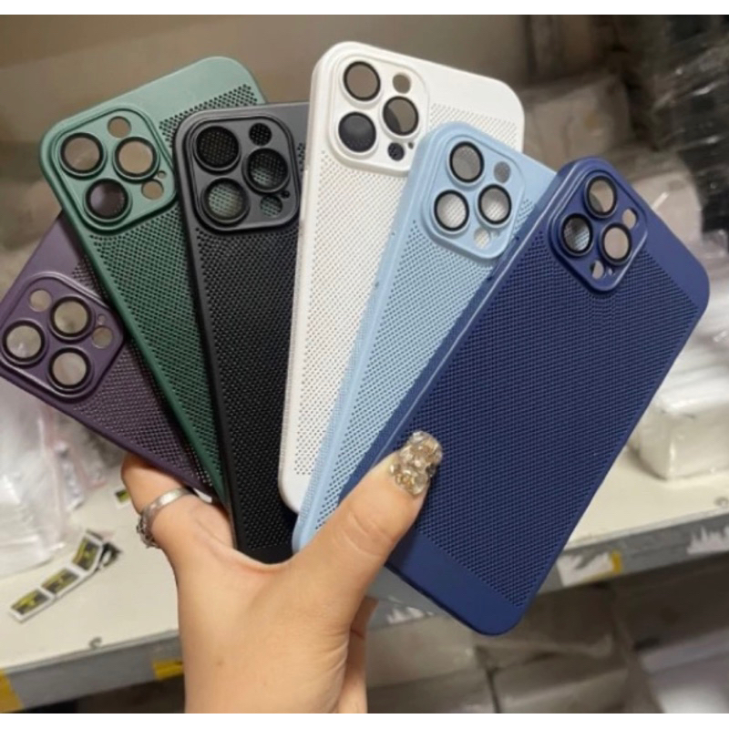 Ốp lưng cho iPhone 11 Pro max/ 12 Pro Max/ 13 Pro max/ 14 Pro Max dạng lưới tản nhiệt