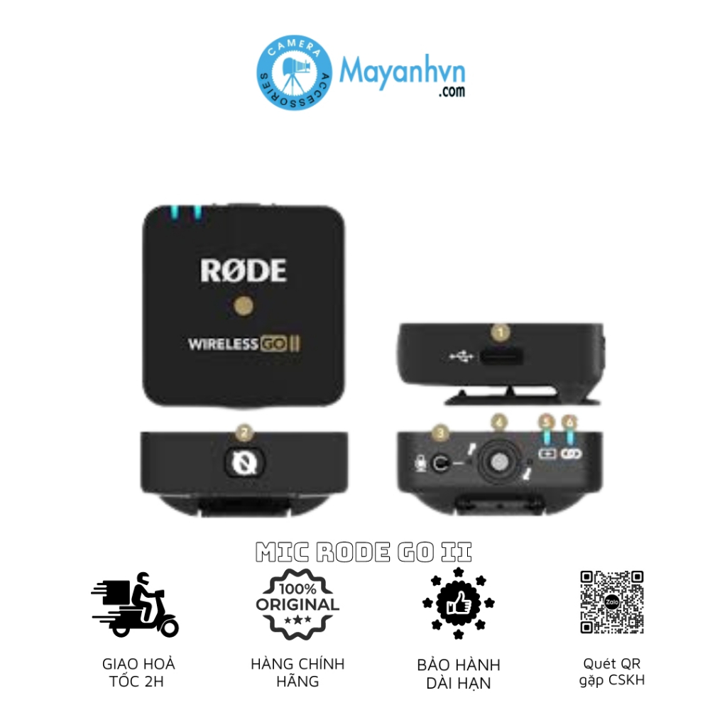 Microphone Không Dây Rode Wireless Go II - Chính Hãng