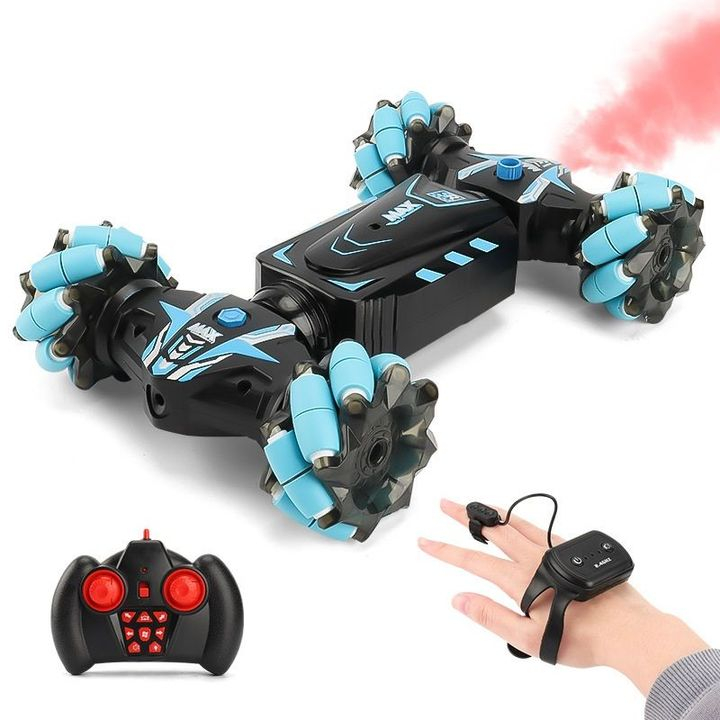 Xe ô tô địa hình điều khiển từ xa bằng cử động tay và tay cầm xoay 360 độ có nhạc và đèn