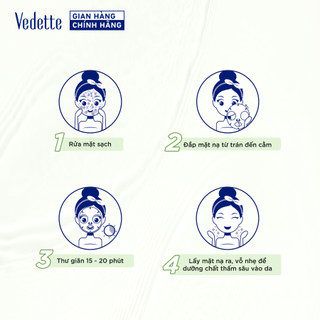 Mặt nạ giấy trắng da Vedette Trà Xanh 22ml dưỡng trắng, cấp ẩm, giúp da sáng khỏe và tươi trẻ