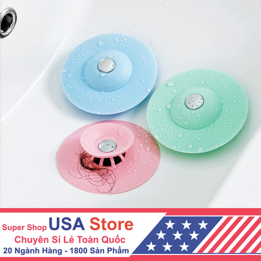 Nắp Chặn Lọc Rác Bồn Rửa Bát Bật Mở - Nắp Đậy Silicon Chặn Lông Tóc Bồn Tắm, Rửa Mặt - Ngăn Mùi Nắp Cống