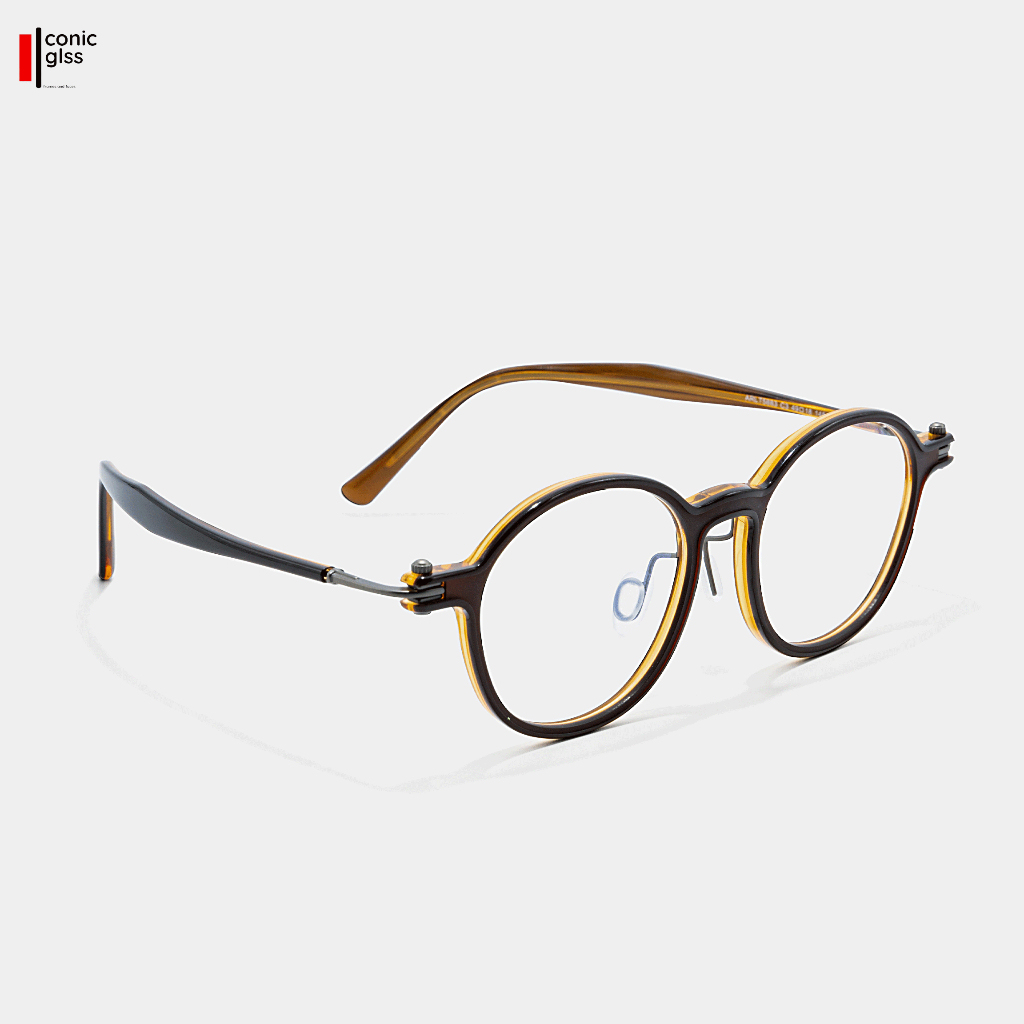 Kính cận gọng tròn nữ TAVAT phong cách retro tròng mắt phân cực chống tia UV420 chất liệu nhựa aceta