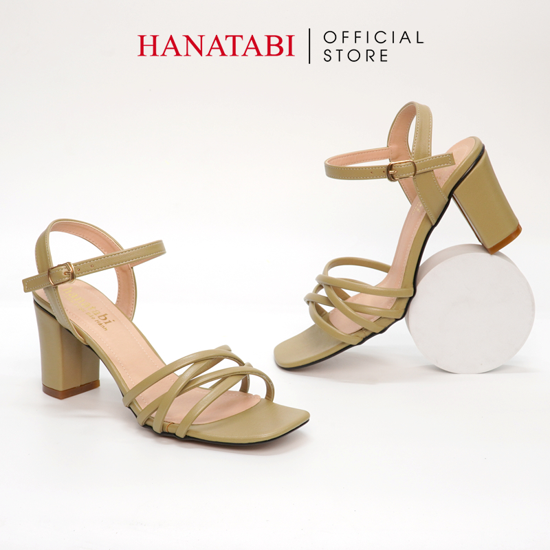 Sandal Nữ Hanatabi Quai Chéo Gót Vuông Cao 7cm Hậu C Đế TA Cao Cấp Chống Trơn Trượt Mã HNSDG7F806