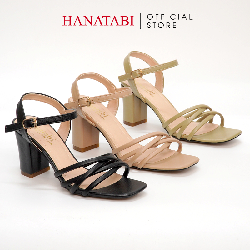 Sandal Nữ Hanatabi Quai Chéo Gót Vuông Cao 7cm Hậu C Đế TA Cao Cấp Chống Trơn Trượt Mã HNSDG7F806