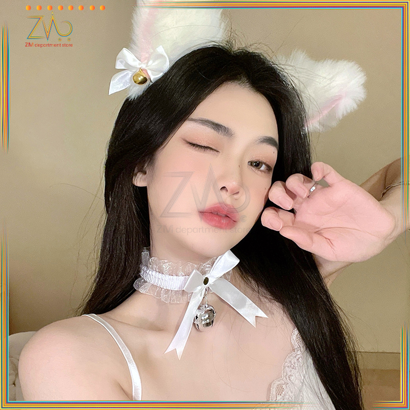 Cài tóc tai mèo dễ thương phong cách ,Băng Đô Tai Mèo Đính Chuông Hóa Trang,Băng Đô Tai Mèo Lông Xù Xinh Xắn Dễ Thương