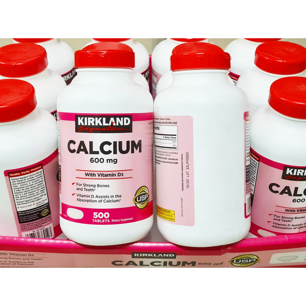 Date 7/25 - Viên Uống Calcium 600 mg + D3 Của Kirkland chai 500 viên - Canxi Kirkland của mỹ