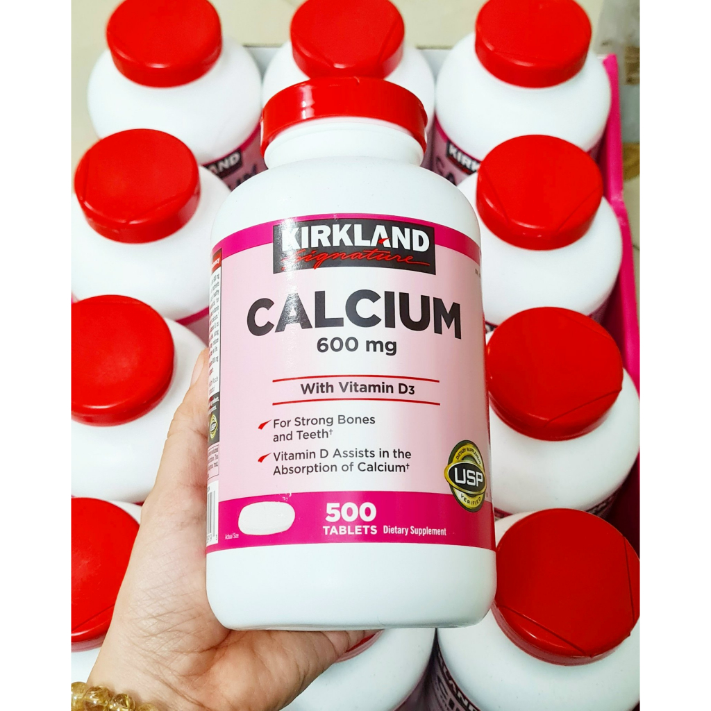 Date 7/25 - Viên Uống Calcium 600 mg + D3 Của Kirkland chai 500 viên - Canxi Kirkland của mỹ