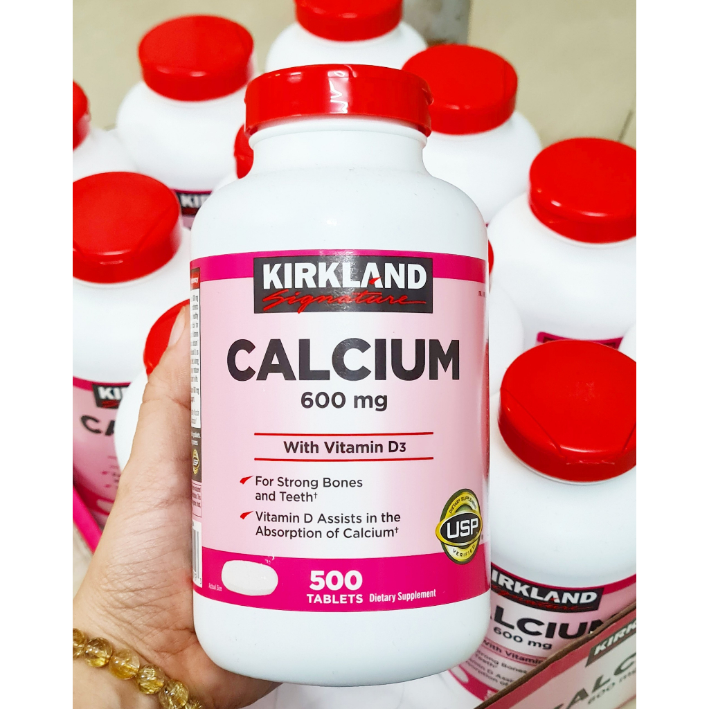 Date 7/25 - Viên Uống Calcium 600 mg + D3 Của Kirkland chai 500 viên - Canxi Kirkland của mỹ