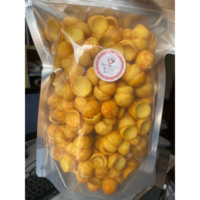 1kg snack tôm phồng cay, đóng túi zip
