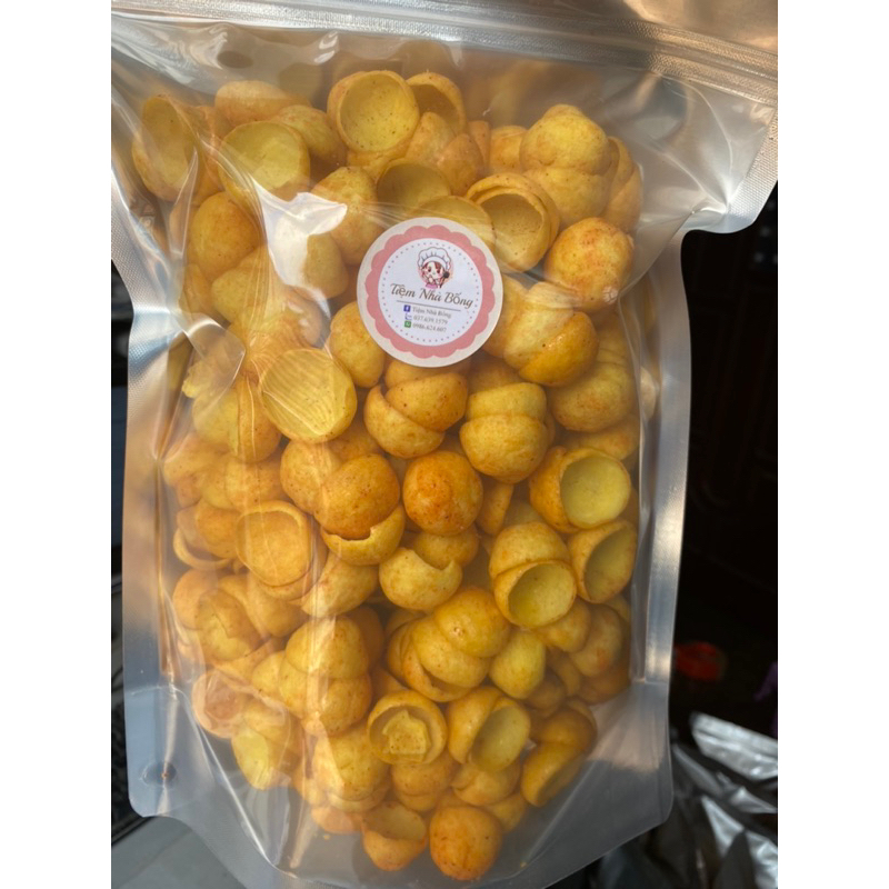 1kg snack tôm phồng cay, đóng túi zip