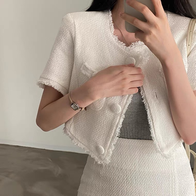 Set Dạ Tweed áo croptop + chân váy ngắn dày dặn - hàng cao cấp SET04 -