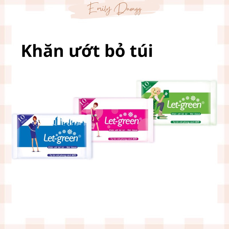 Khăn ướt bỏ túi Let-green 10 miếng