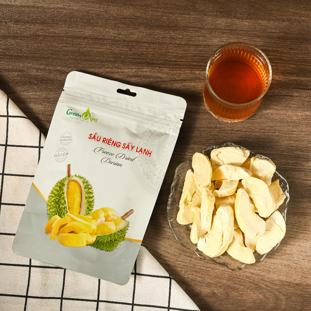 Sầu Riêng Sấy Lạnh 30g Không Đường - Chuẩn Xuất Khẩu - Green Chips