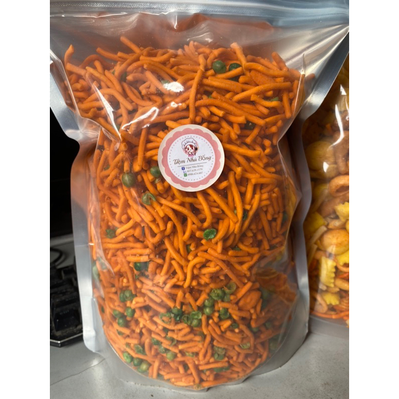 1kg snack tăm đậu Hà Lan, đóng túi zip