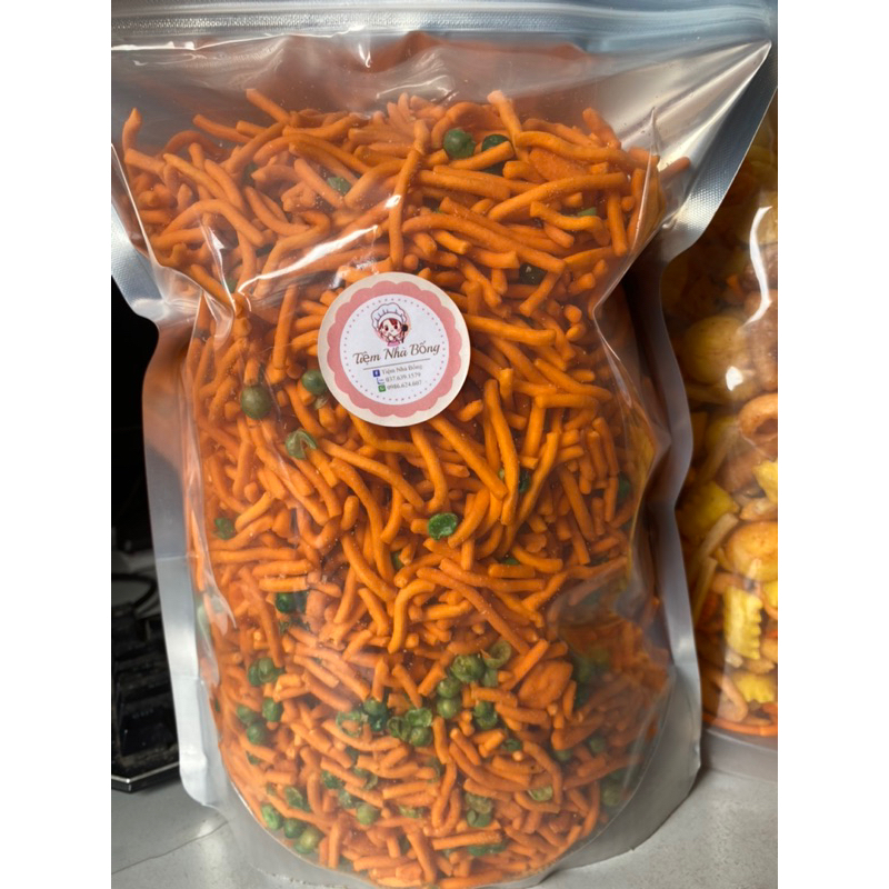 1kg snack tăm đậu Hà Lan, đóng túi zip