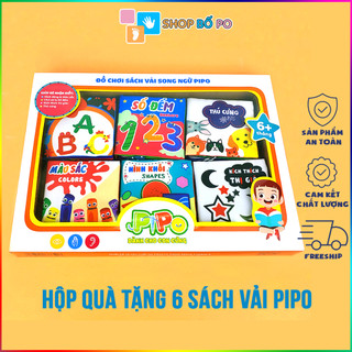 Đồ chơi giáo dục PipoVietnam - Hộp quà tặng sách vải cho bé - Thích hợp làm quà tặng đầy tháng
