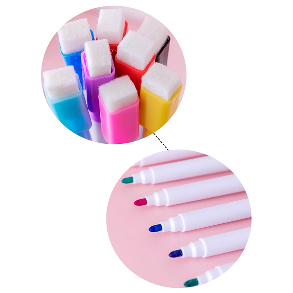 Bút dạ viết bảng - Bút viết bảng 8 màu cho bé xóa được dễ dàng có tẩy đi kèm, mực không dính rửa được