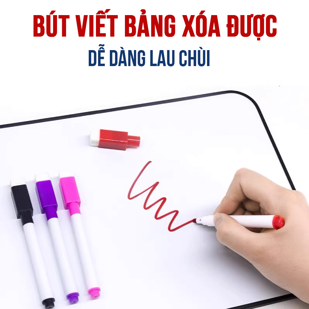 Bút dạ viết bảng - Bút viết bảng 8 màu cho bé xóa được dễ dàng có tẩy đi kèm, mực không dính rửa được