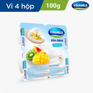 LỐC 4 HỘP SỮA CHUA ĂN VINAMILK TRÁI CÂY 100G