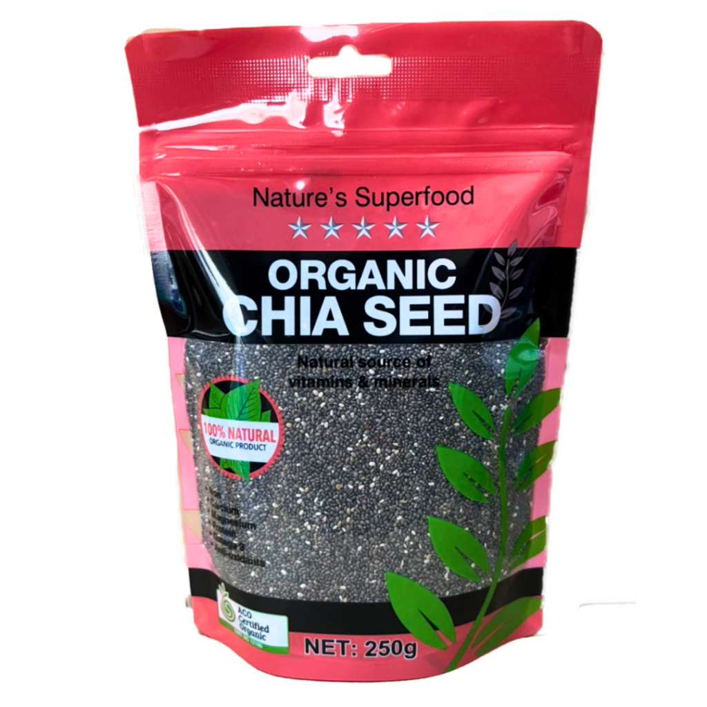 Hạt chia organic chia seed nature's superfood dinh dưỡng cao túi 250g Extaste beautimax8