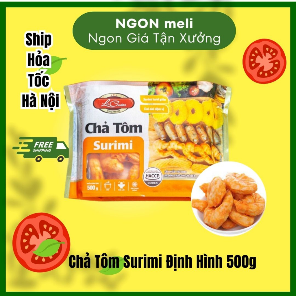 Chả tôm Surimi định hình Lacusina 500g NGON meli Giao Hàng Hỏa Tốc Tại Hà Nội