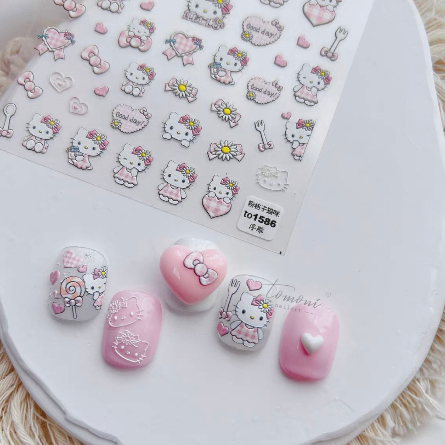 Sticker dán móng in lụa 3D