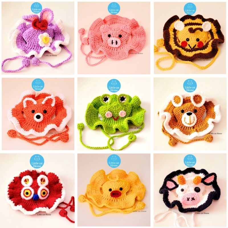 Mũ len cho mèo, cho chó hình thú dễ thương