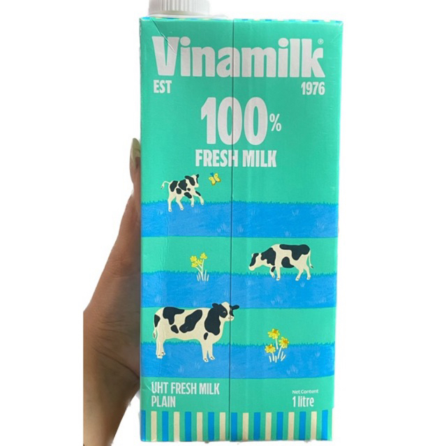 Sữa bò tươi Hộp VINAMILK Không Đường 1L