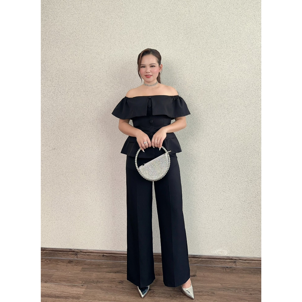 DA BIGSIZE - Set Đồ Nữ Bigsize , Set Áo Bẹt Vai Kèm Quần Ống Suông Chất Cotton Mềm Mại Dành Cho Người Mập 50-90kg