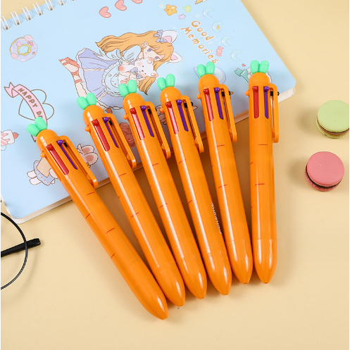 Bút bấm 6 màu bút bấm nhiều màu cà rốt BNMI30 bút cute dễ thương