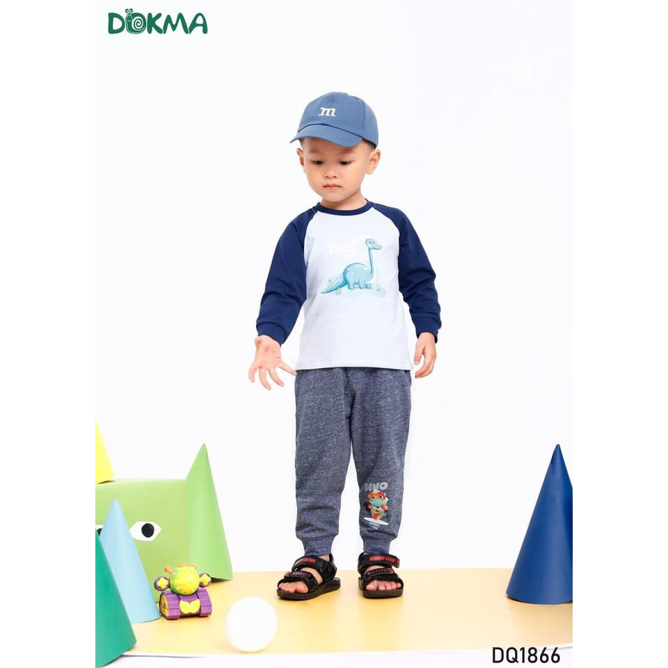 Quần dài bo gấu bé trai Dokma vải cotton mỏng DQ1721 DQ1866