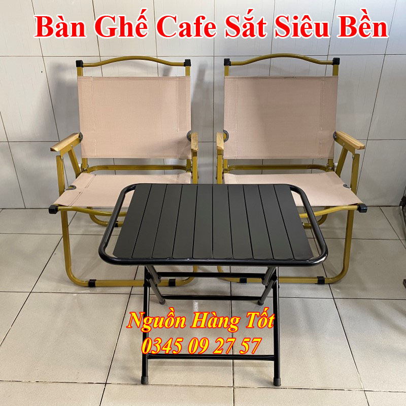 Ghế Sắt Xếp Lưng Cao NIRAN Hàng Loại 1 - Dùng Đi Cắm Trại, Du Lịch, Quán Ăn, Cafe, Bảo Hành 3 Năm