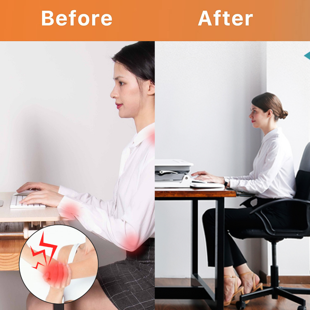 Mxtark Adjustable Computer Arm Rest For Desk Arm Support Wrist Universal Clamp-on Adjustable Ergonomic Armrest