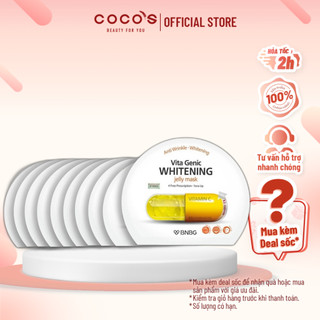 Combo 10 Mặt nạ giấy Dưỡng Trắng Và Sáng Da BNBG Vita Genic Whitening Jelly Mask (Vitamin C) 30ml x [10 BNBG - VÀNG]