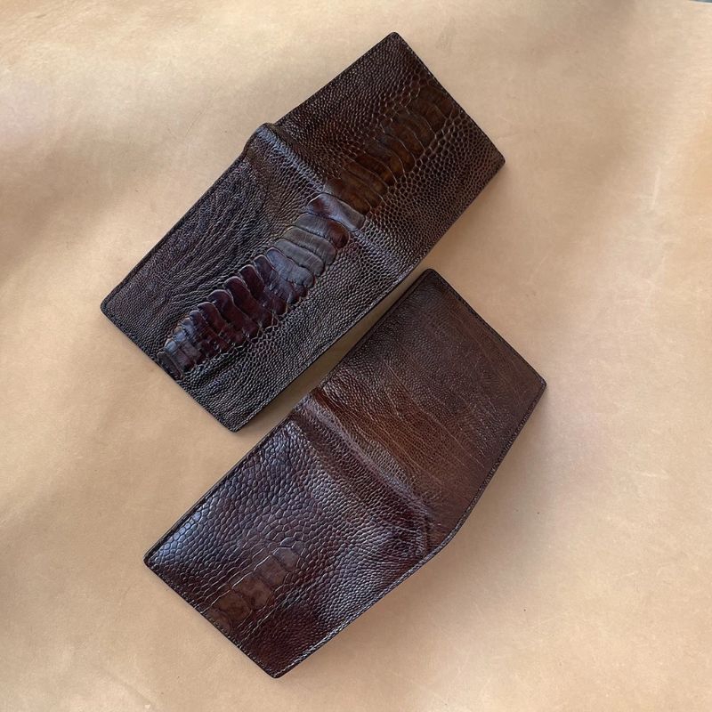 Ví Nam Da đà điểu vân chân sang trọng một mặt HTK109 dáng ngang bảo hành 5 năm fullbox