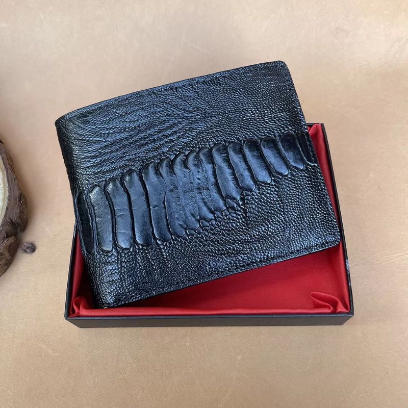 Ví Nam Da đà điểu vân chân sang trọng một mặt HTK109 dáng ngang bảo hành 5 năm fullbox