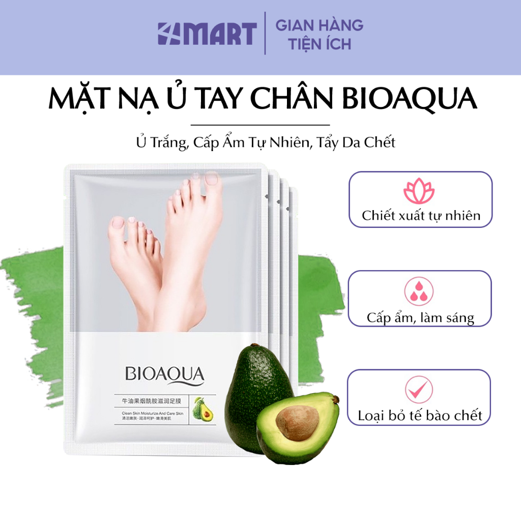 Mặt nạ ủ tay chân Bioaqua, mask dưỡng ẩm, ủ trắng cho da chân, tay, làm mềm, mịn, giảm chai sạn, nứt nẻ, tẩy da chết